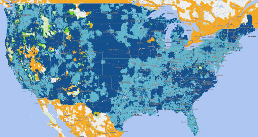 Map of AT&T 5G US Coverage