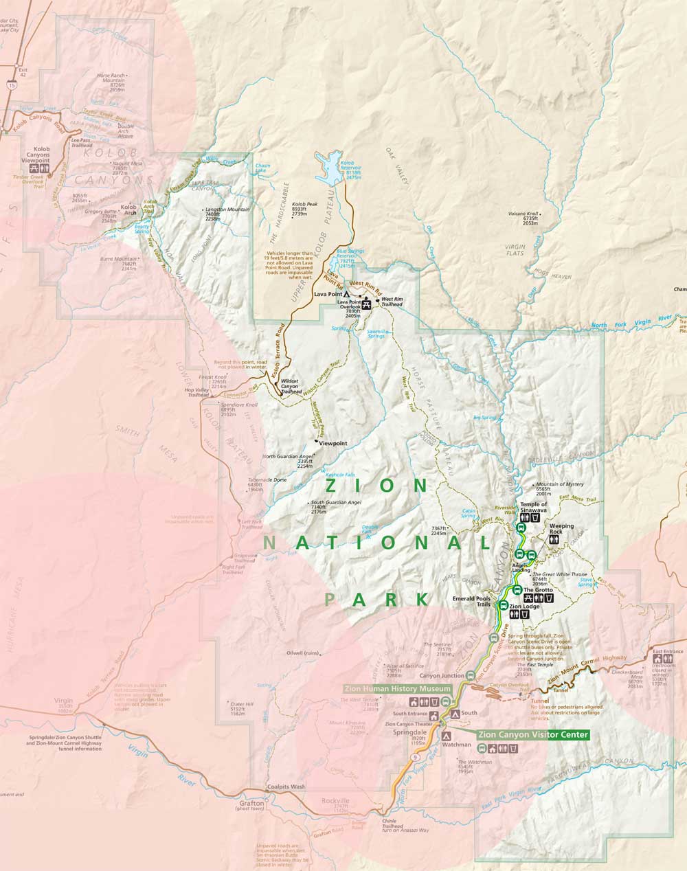 Zion National Park Wireless Map